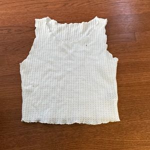 white cropped tank